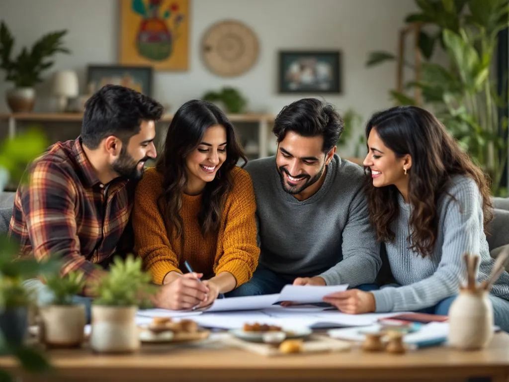 Mexican American Family Discussing Financial Planning